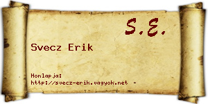Svecz Erik névjegykártya